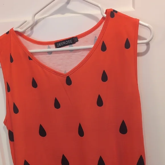 Pink and Black Sleeveless Scoop Neck Midi Sundress - Picture 5 of 8